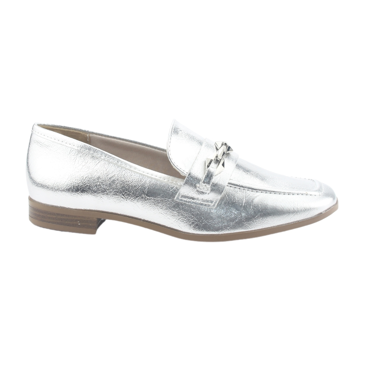 MOCASIN VIA MARTE MUJER 075-007-01 PLATEADO CASUAL - 1