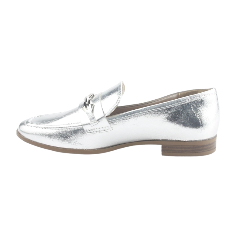 MOCASIN VIA MARTE MUJER  PLATEADO CASUAL - 2