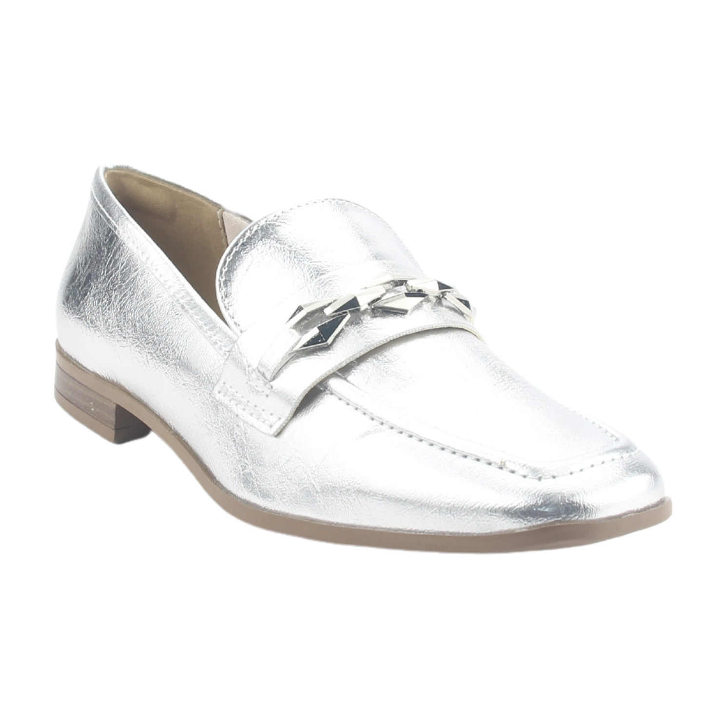 MOCASIN VIA MARTE MUJER 075-007-01 PLATEADO CASUAL - 3