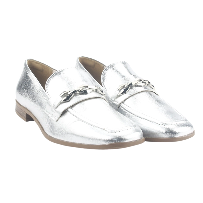 MOCASIN VIA MARTE MUJER  PLATEADO CASUAL - 5
