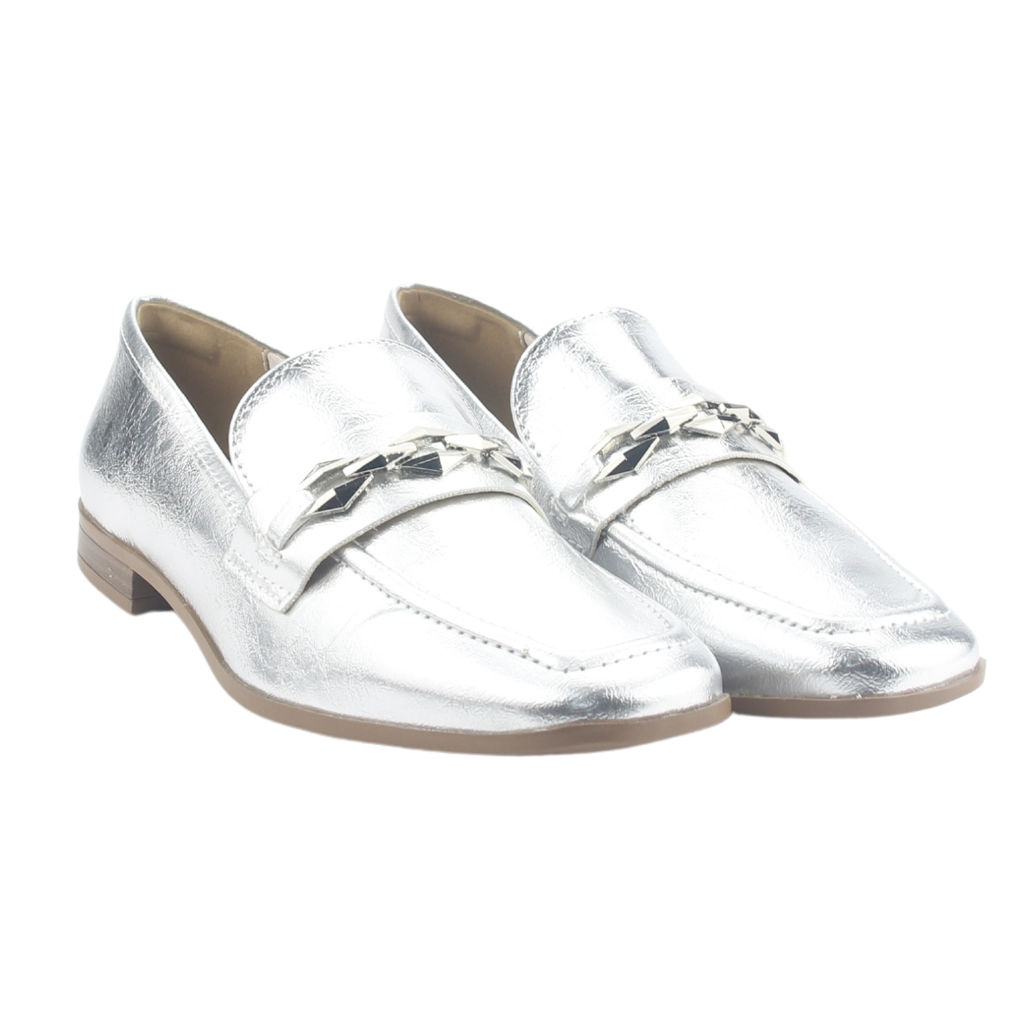MOCASIN VIA MARTE MUJER 075-007-01 PLATEADO CASUAL - 5
