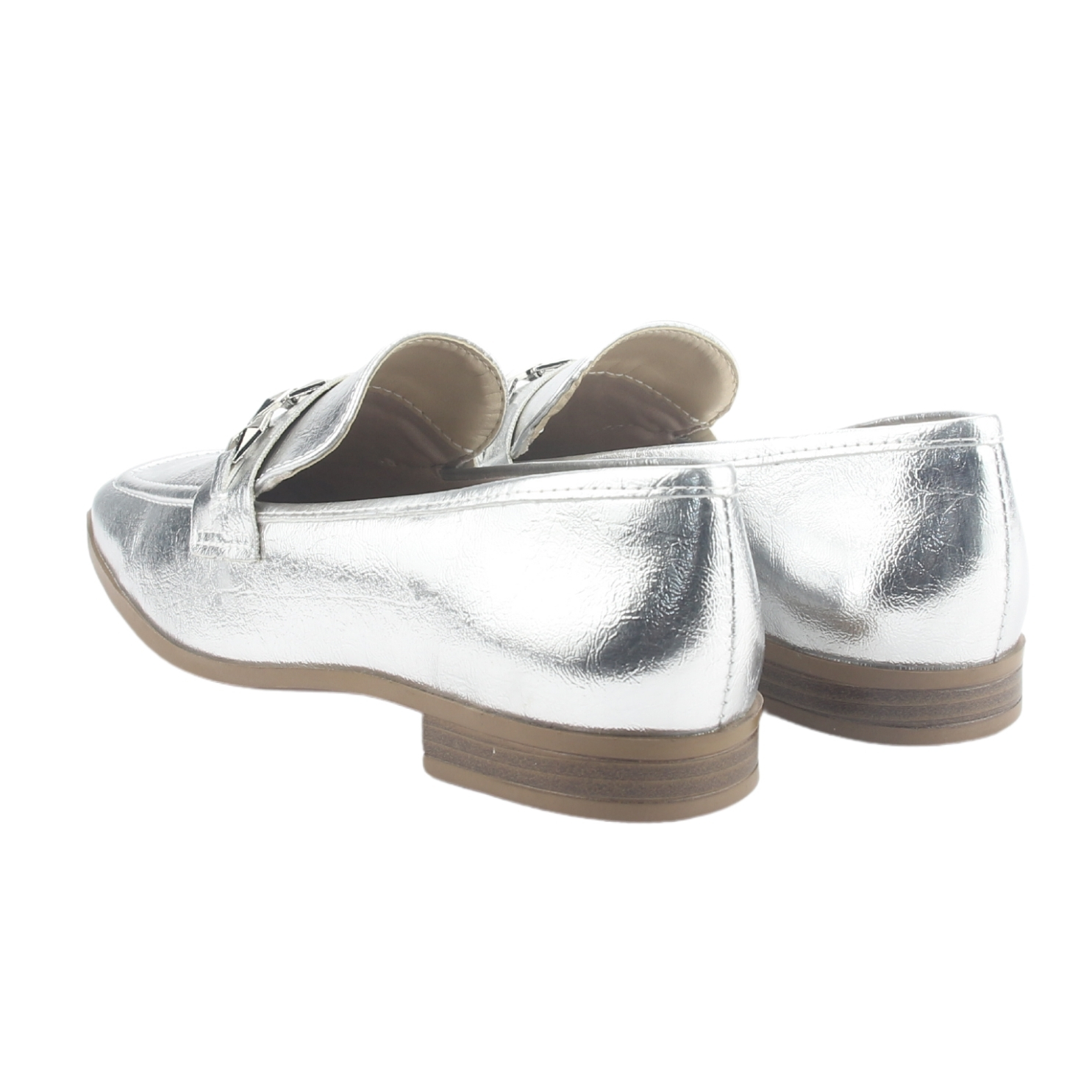 MOCASIN VIA MARTE MUJER 075-007-01 PLATEADO CASUAL - 6