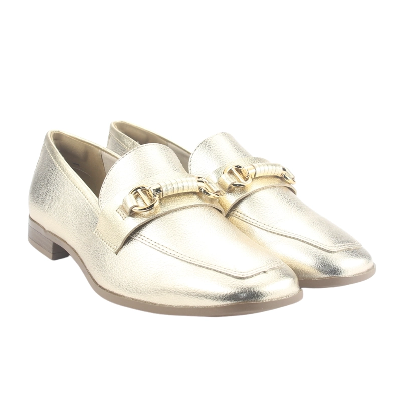 MOCASIN VIA MARTE MUJER  DORADO CASUAL - 5