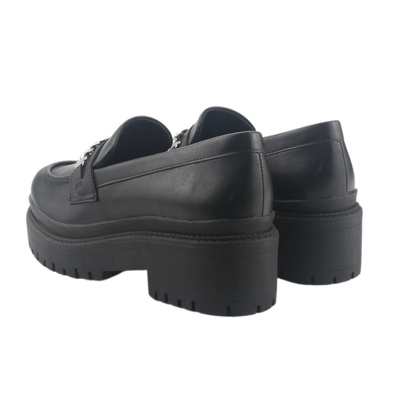 MOCASIN VIA MARTE MUJER  NEGRO CASUAL - 6