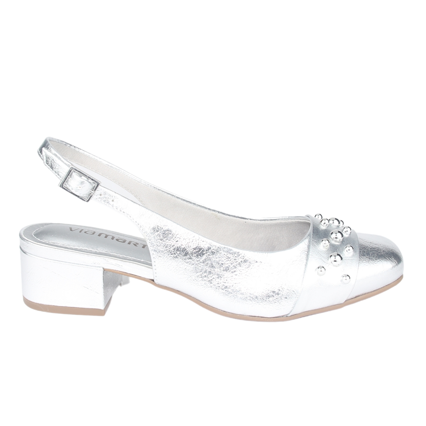 ZAPATO VIA MARTE MUJER 070-008-01 PLATEADO CASUAL - 1
