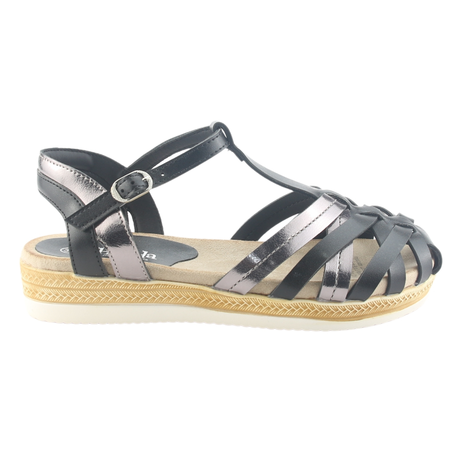 SANDALIA CHALADA MUJER CINCE-10 NEGRO CASUAL - 1