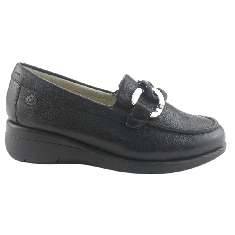 MOCASIN DE CUERO CHALADA MUJER CALA-4 NEGRO CASUAL - 1