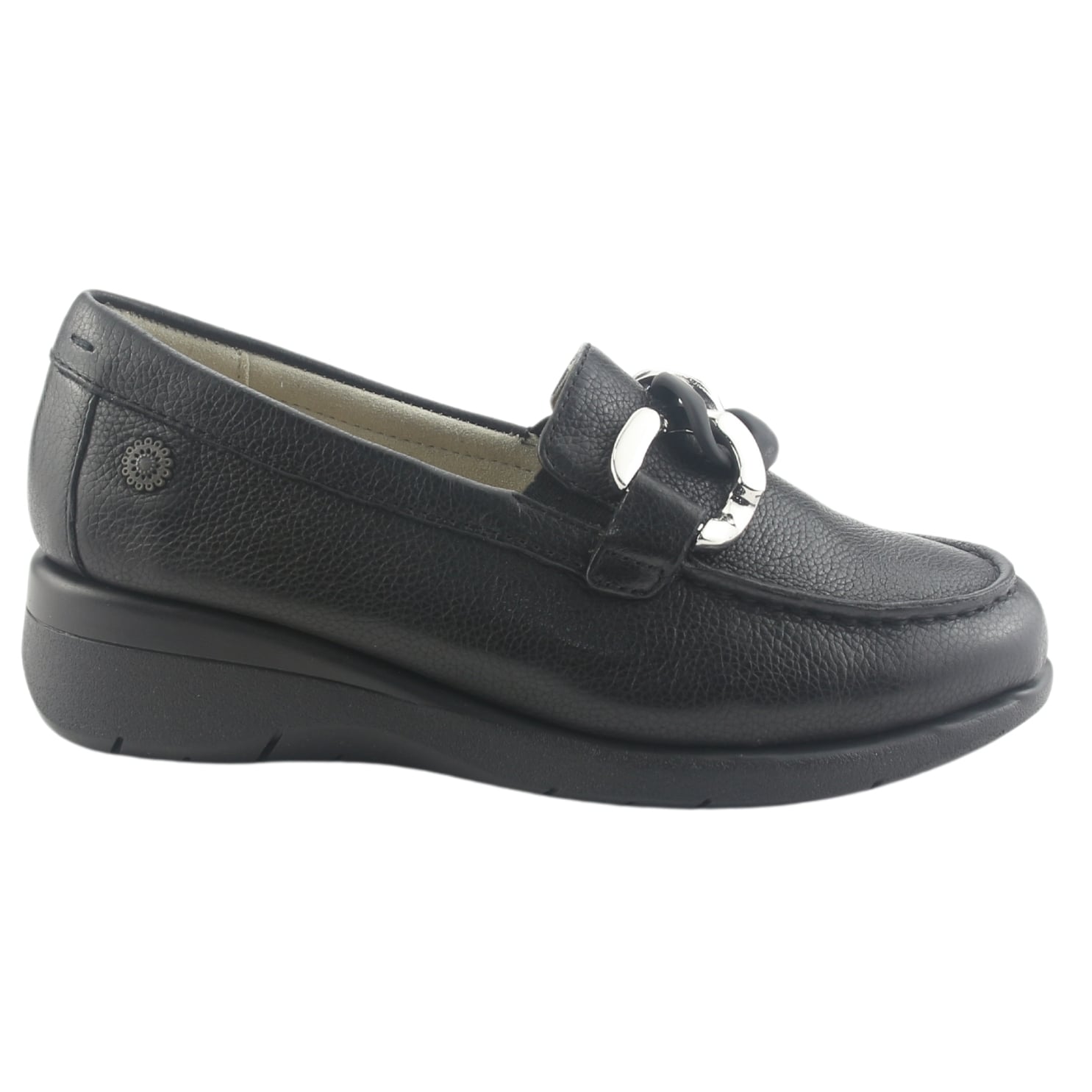 MOCASIN DE CUERO CHALADA MUJER CALA-4 NEGRO CASUAL - 1