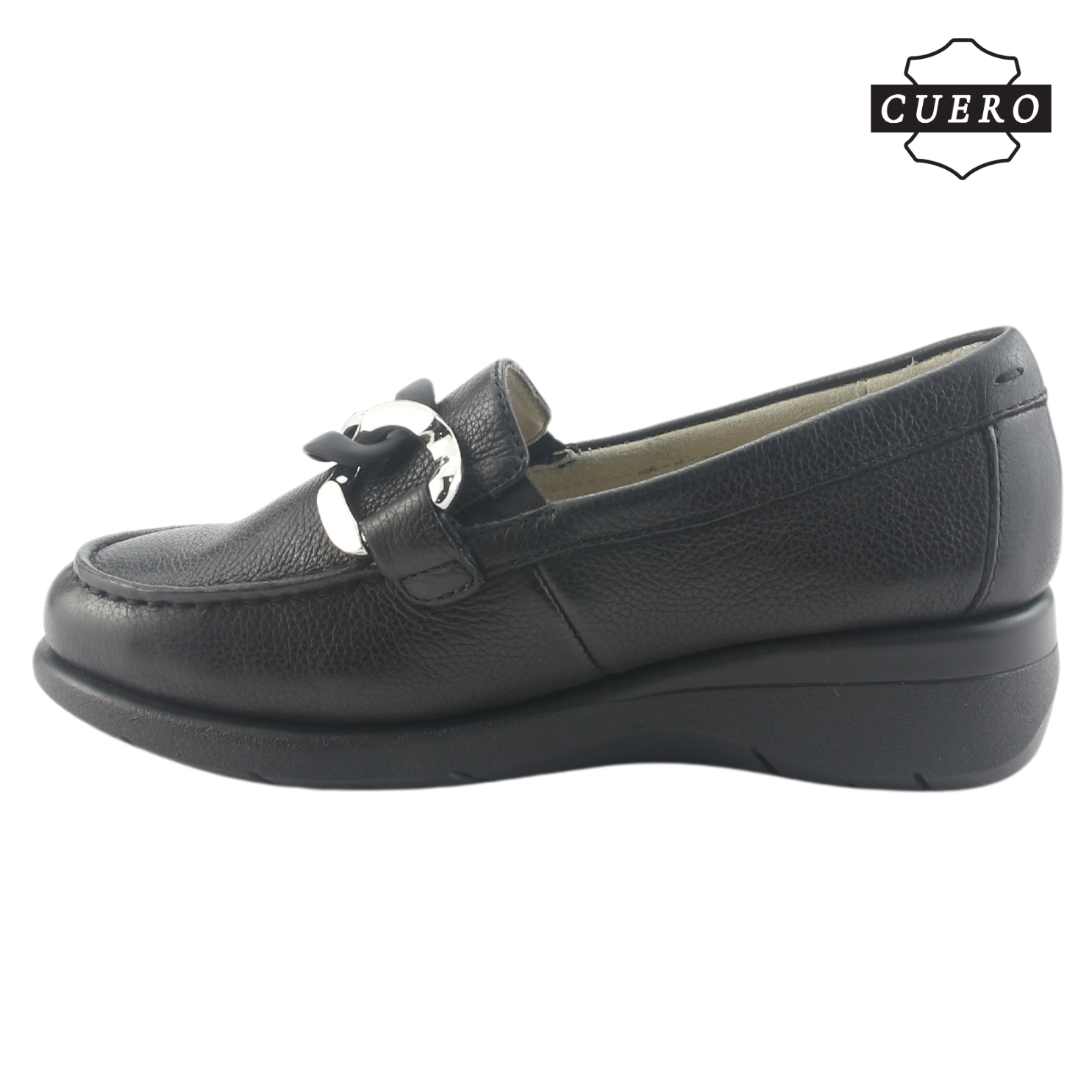 MOCASIN DE CUERO CHALADA MUJER CALA-4 NEGRO CASUAL - 3