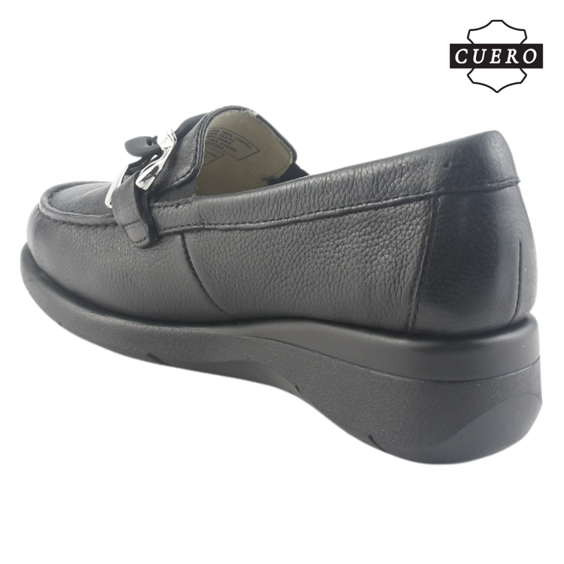 MOCASIN DE CUERO CHALADA MUJER CALA-4 NEGRO CASUAL - 5