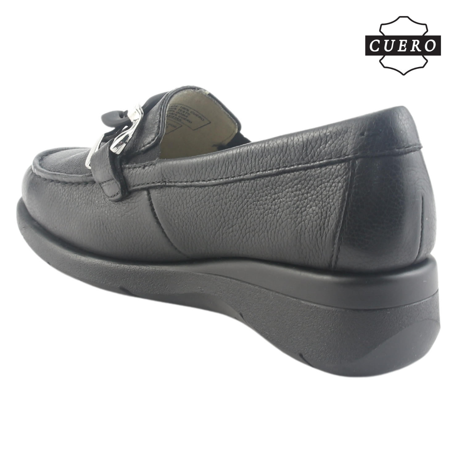 MOCASIN DE CUERO CHALADA MUJER CALA-4 NEGRO CASUAL - 5