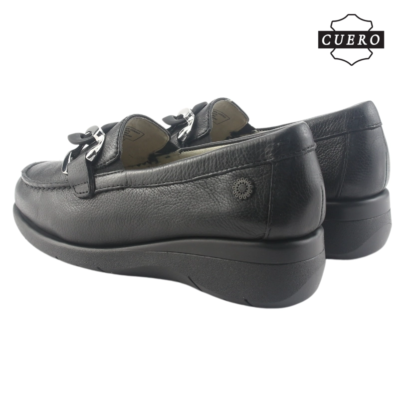MOCASIN DE CUERO CHALADA MUJER CALA-4 NEGRO CASUAL - 7