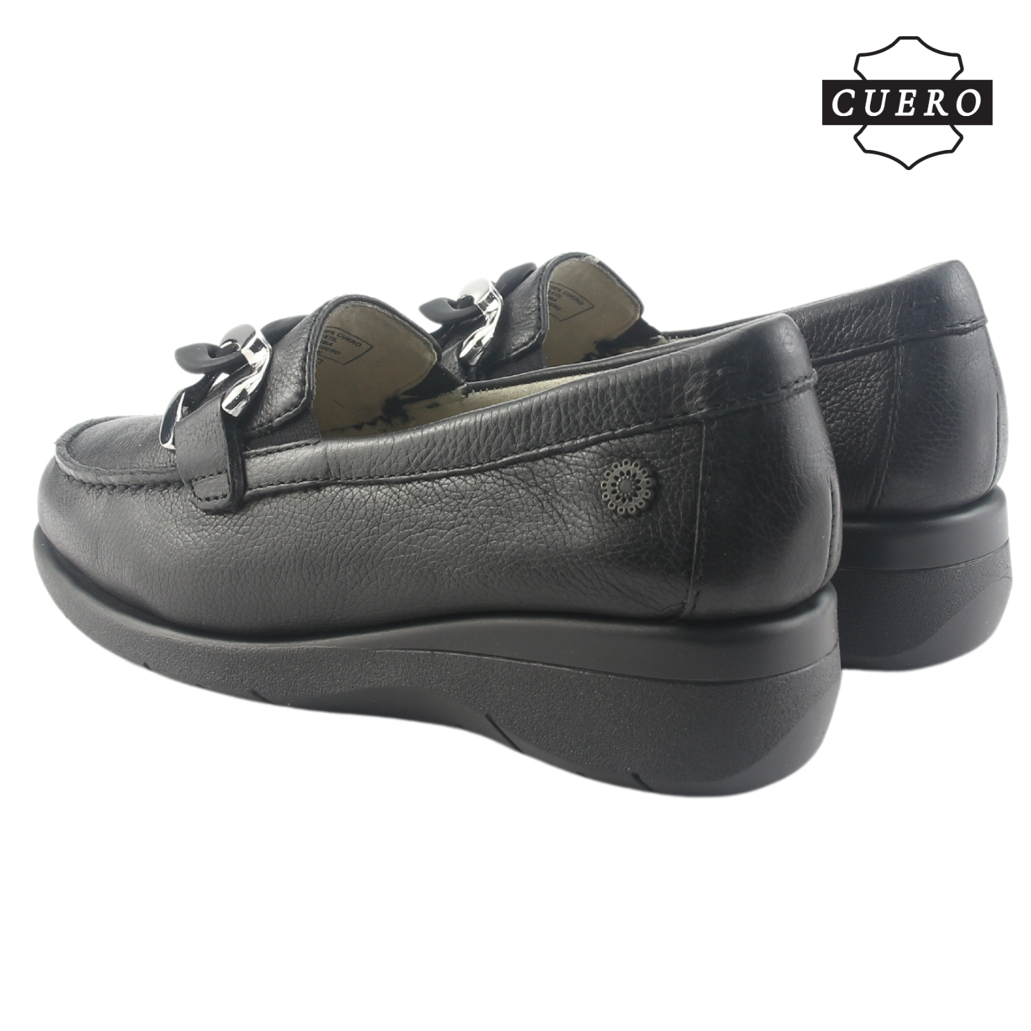 MOCASIN DE CUERO CHALADA MUJER CALA-4 NEGRO CASUAL - 7