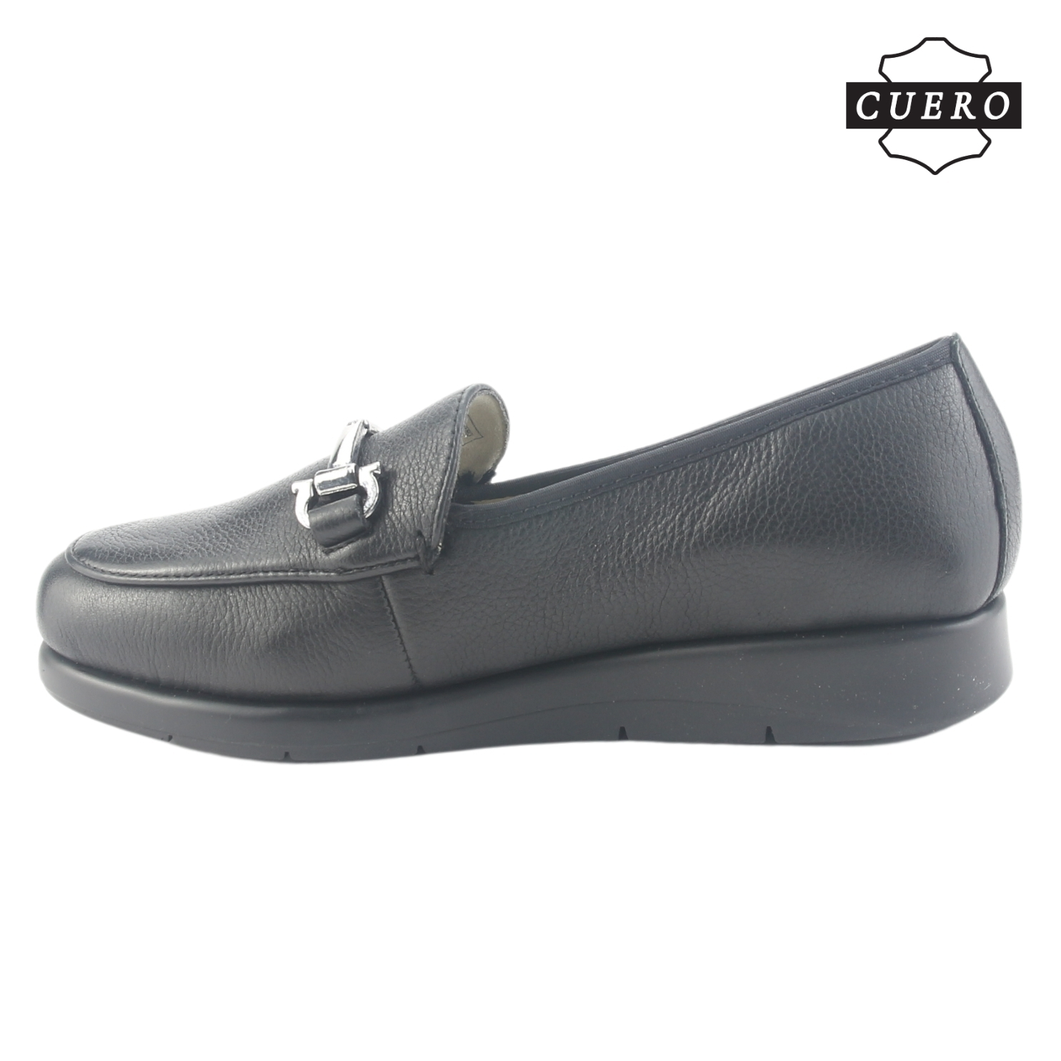 MOCASIN DE CUERO CHALADA MUJER CELSA-1 NEGRO CASUAL - 3