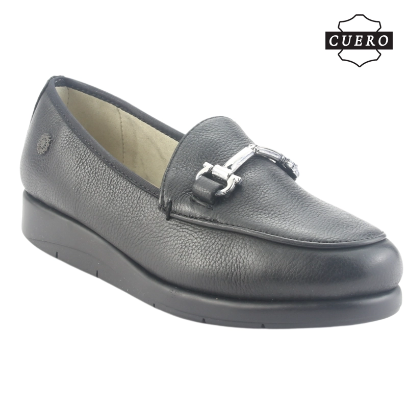 MOCASIN DE CUERO CHALADA MUJER CELSA-1 NEGRO CASUAL - 4