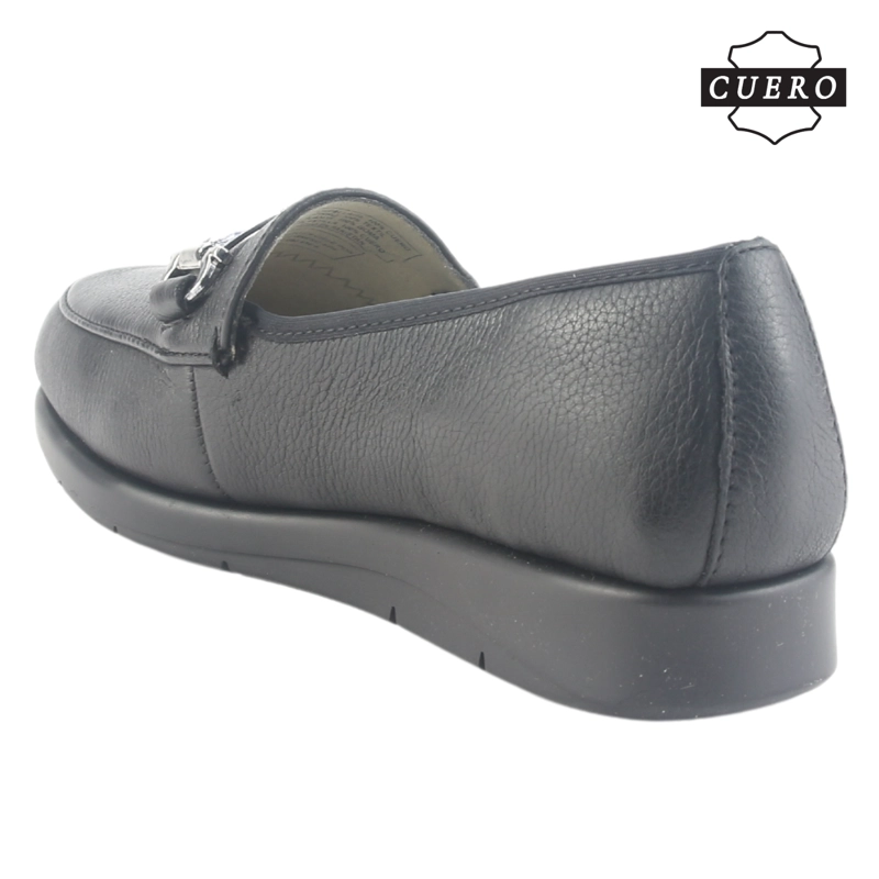 MOCASIN DE CUERO CHALADA MUJER CELSA-1 NEGRO CASUAL - 5