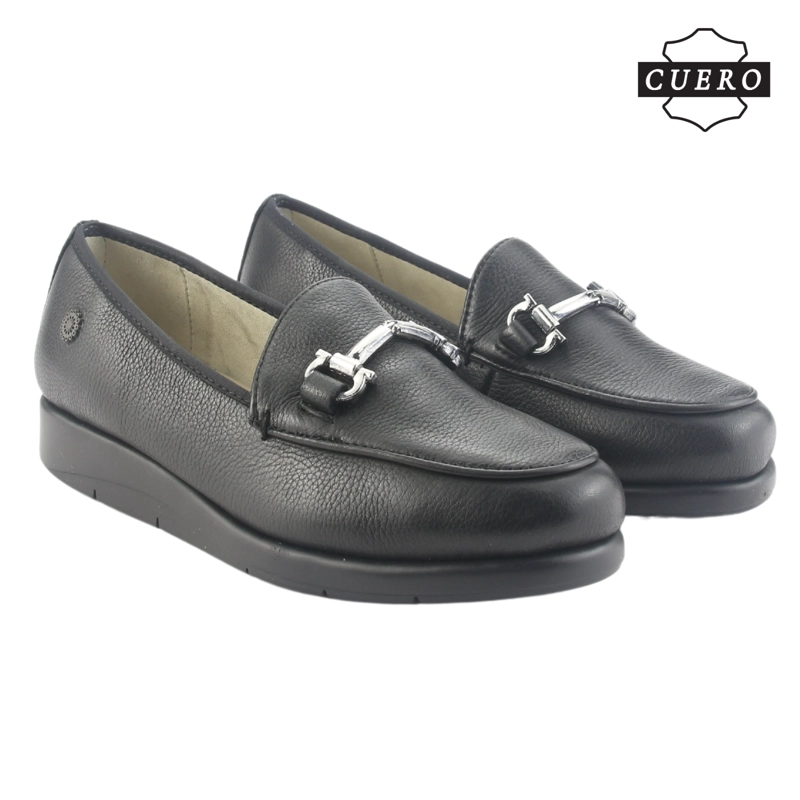 MOCASIN DE CUERO CHALADA MUJER CELSA-1 NEGRO CASUAL - 6
