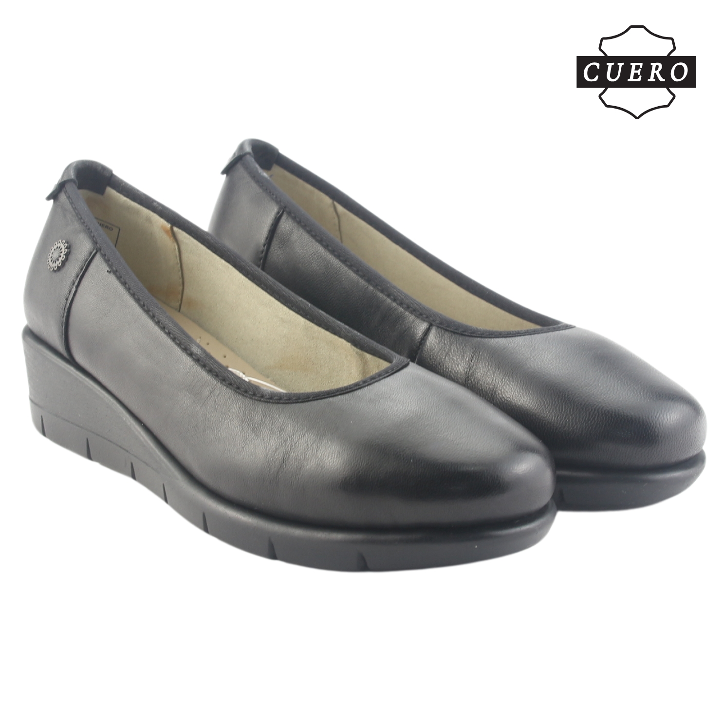 ZAPATO DE CUERO CHALADA MUJER CALAFATE-4 NEGRO CASUAL - 6