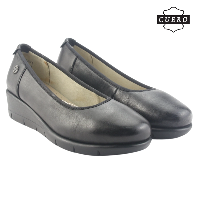 ZAPATO DE CUERO CHALADA MUJER CALAFATE-4 NEGRO CASUAL - 6