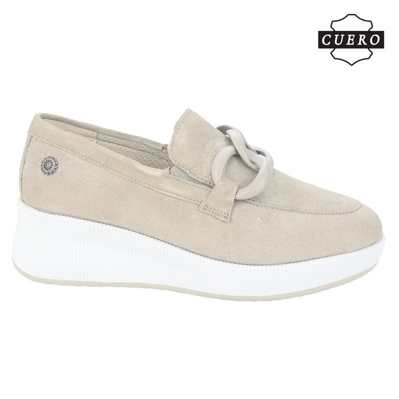 MOCASIN DE CUERO CHALADA MUJER IVANA-1 BEIGE CASUAL - 2