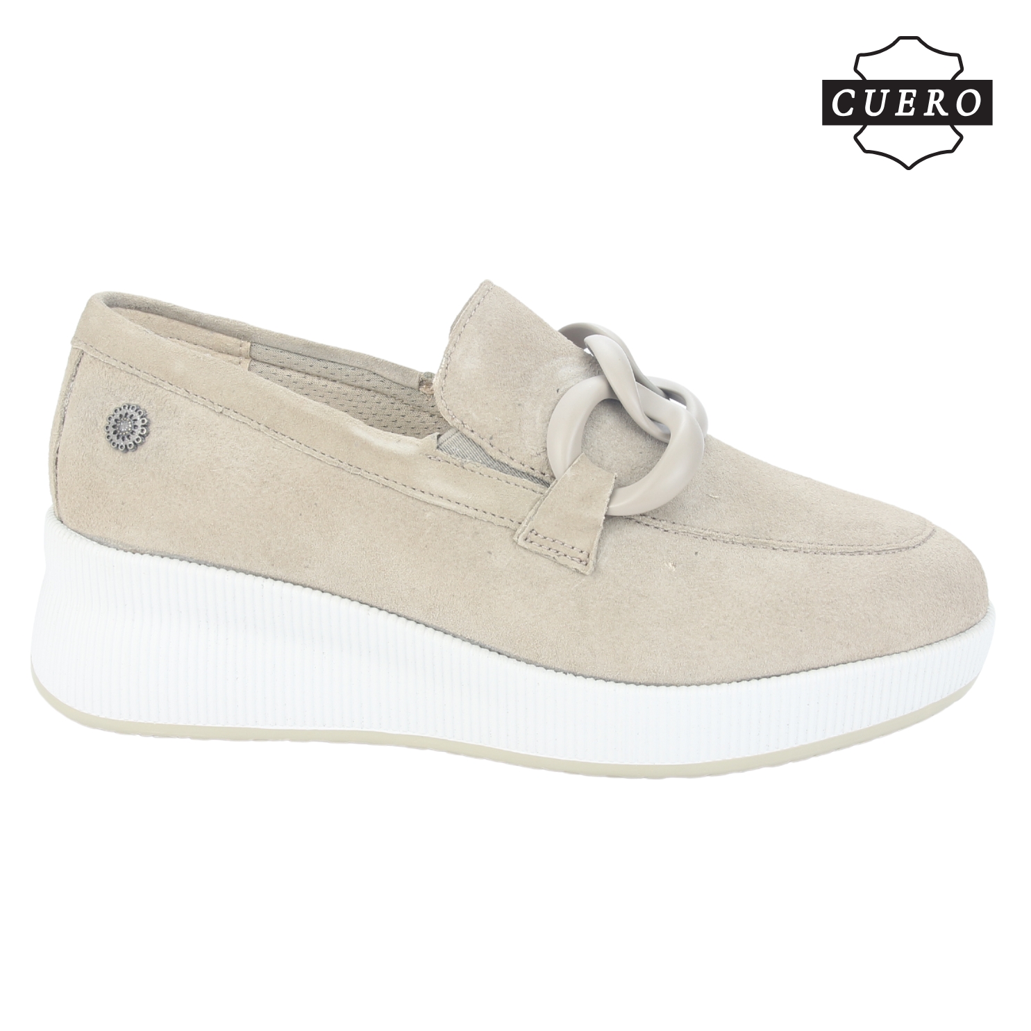 MOCASIN DE CUERO CHALADA MUJER IVANA-1 BEIGE CASUAL - 2