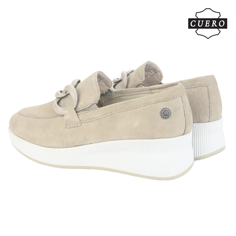 MOCASIN DE CUERO CHALADA MUJER IVANA-1 BEIGE CASUAL - 7
