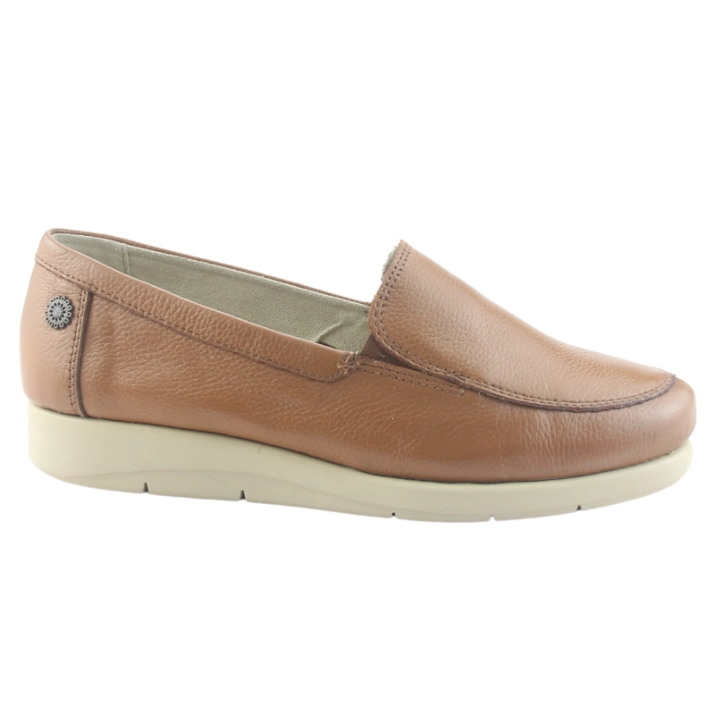 MOCASIN DE CUERO CHALADA MUJER CIRA-1 CAMEL CASUAL - 1