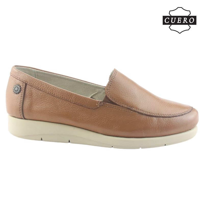MOCASIN DE CUERO CHALADA MUJER CIRA-1 CAMEL CASUAL - 2