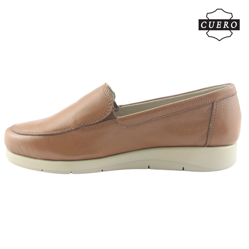 MOCASIN DE CUERO CHALADA MUJER CIRA-1 CAMEL CASUAL - 3