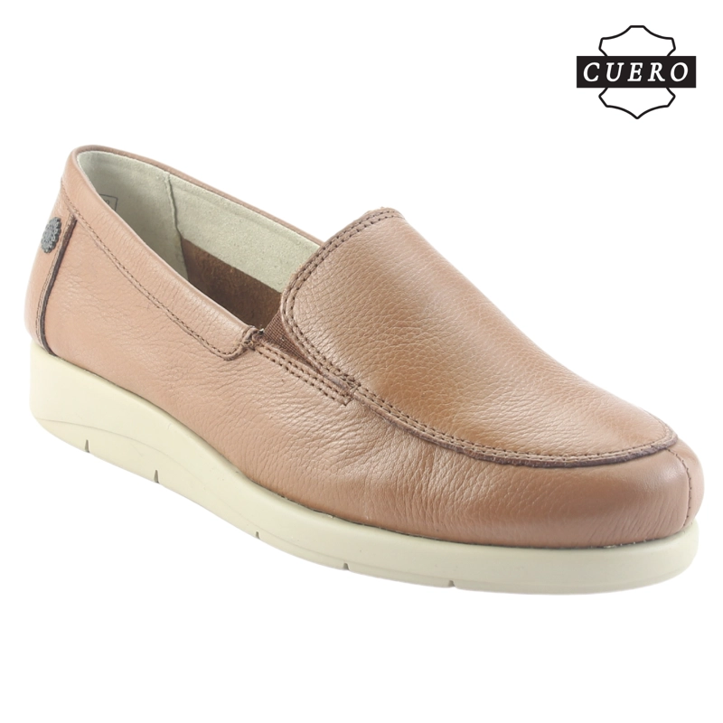 MOCASIN DE CUERO CHALADA MUJER CIRA-1 CAMEL CASUAL - 4