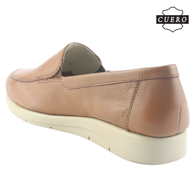 MOCASIN DE CUERO CHALADA MUJER CIRA-1 CAMEL CASUAL - 5