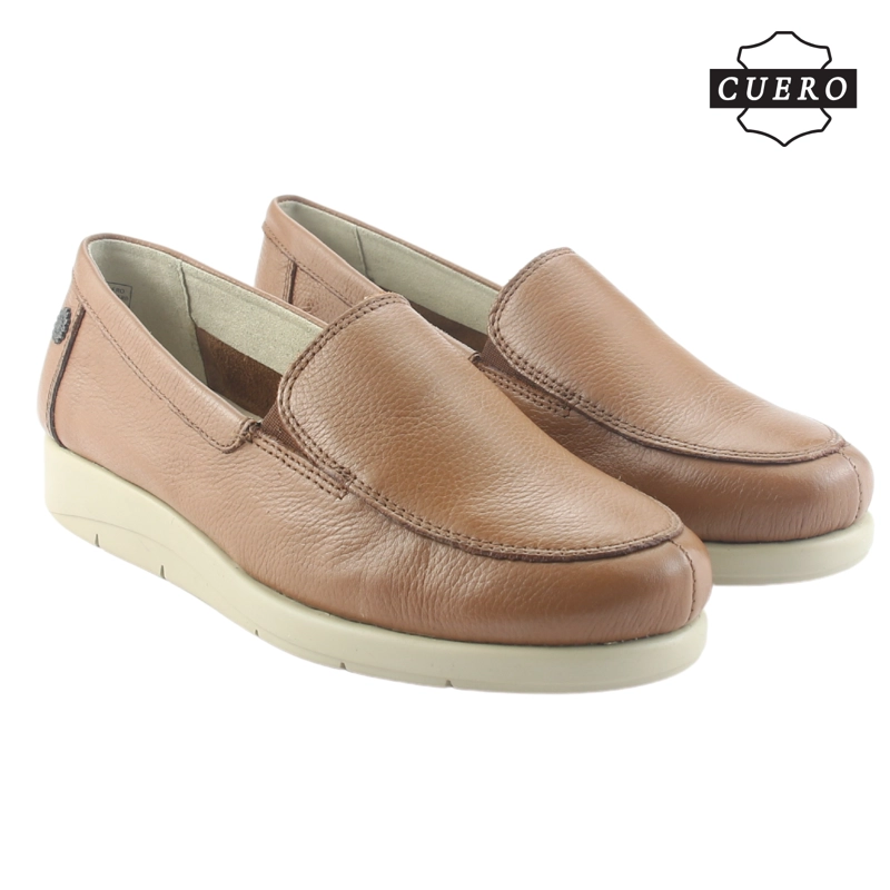 MOCASIN DE CUERO CHALADA MUJER CIRA-1 CAMEL CASUAL - 6
