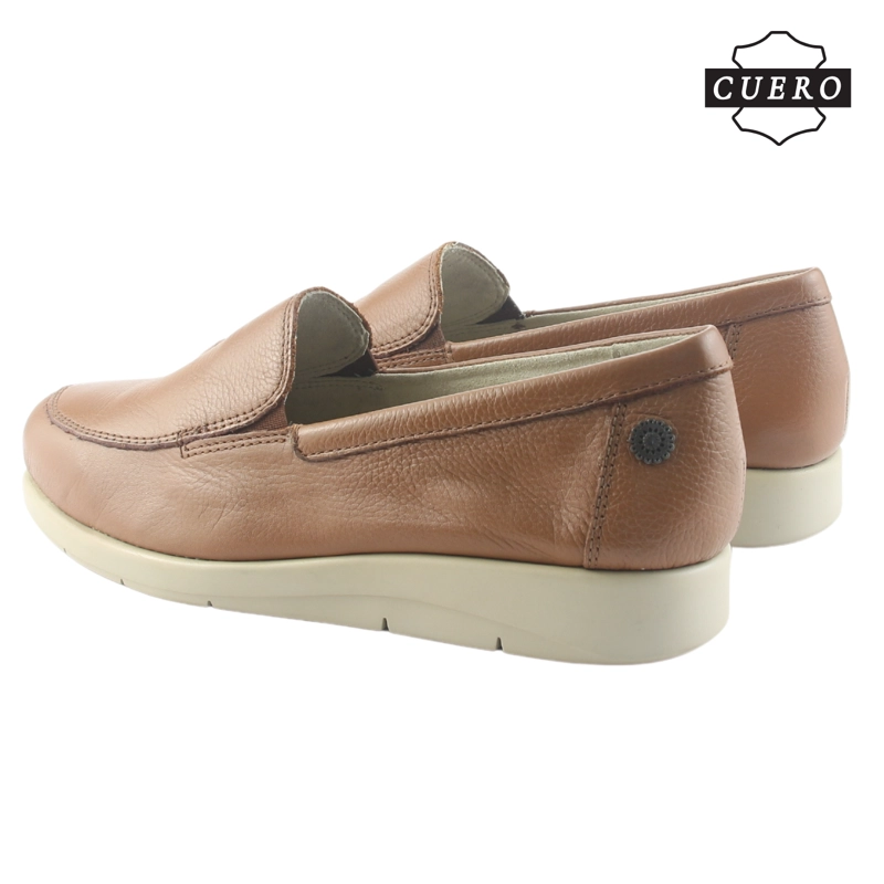 MOCASIN DE CUERO CHALADA MUJER CIRA-1 CAMEL CASUAL - 7