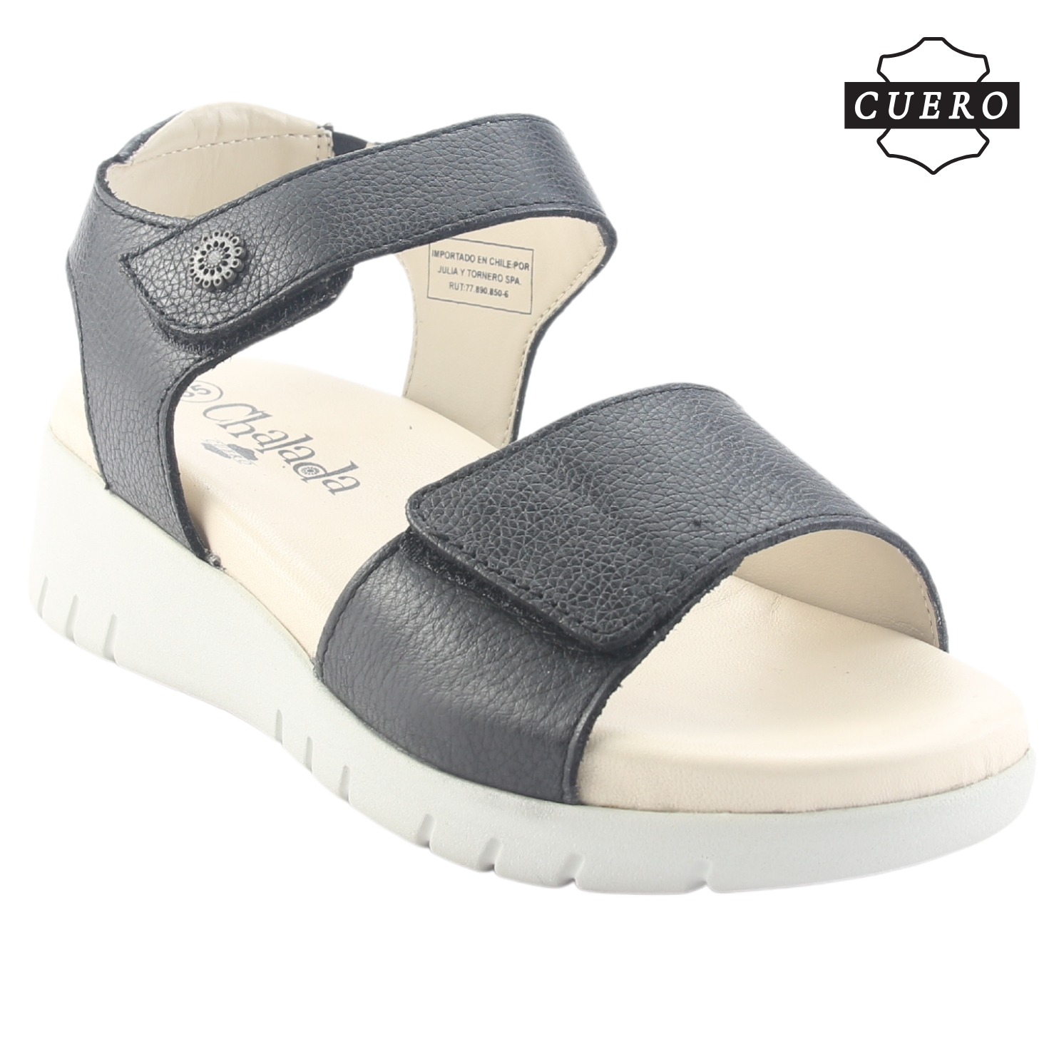 SANDALIA DE CUERO CHALADA MUJER RAISA-2 NEGRO CASUAL - 4