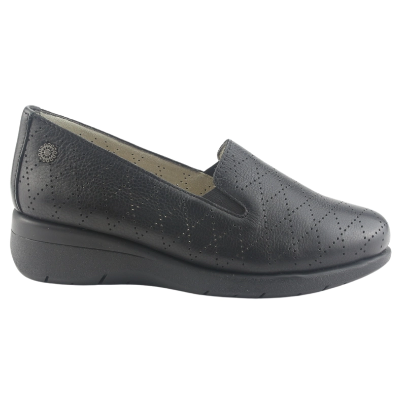 MOCASIN DE CUERO CHALADA MUJER CALA-2 NEGRO CASUAL - 1