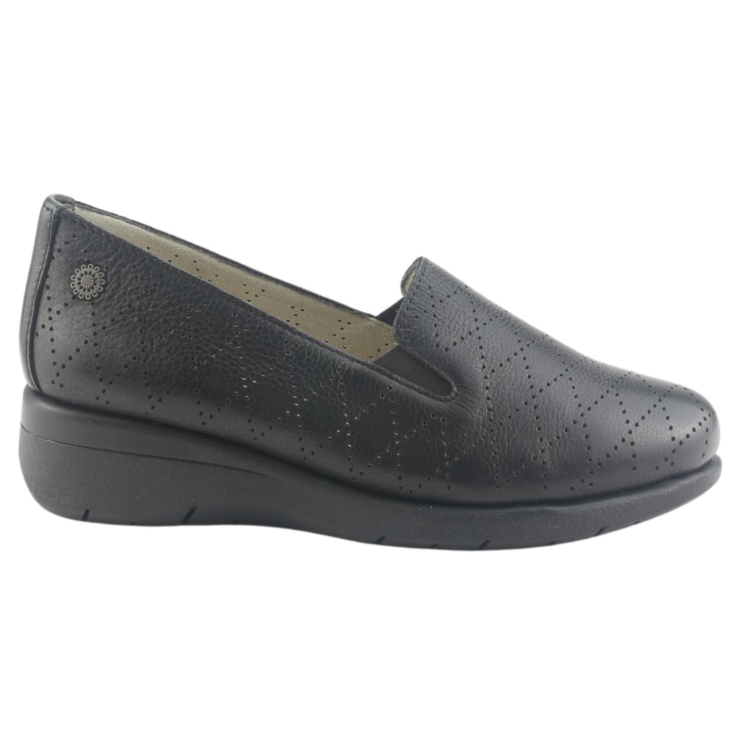 MOCASIN DE CUERO CHALADA MUJER CALA-2 NEGRO CASUAL - 1