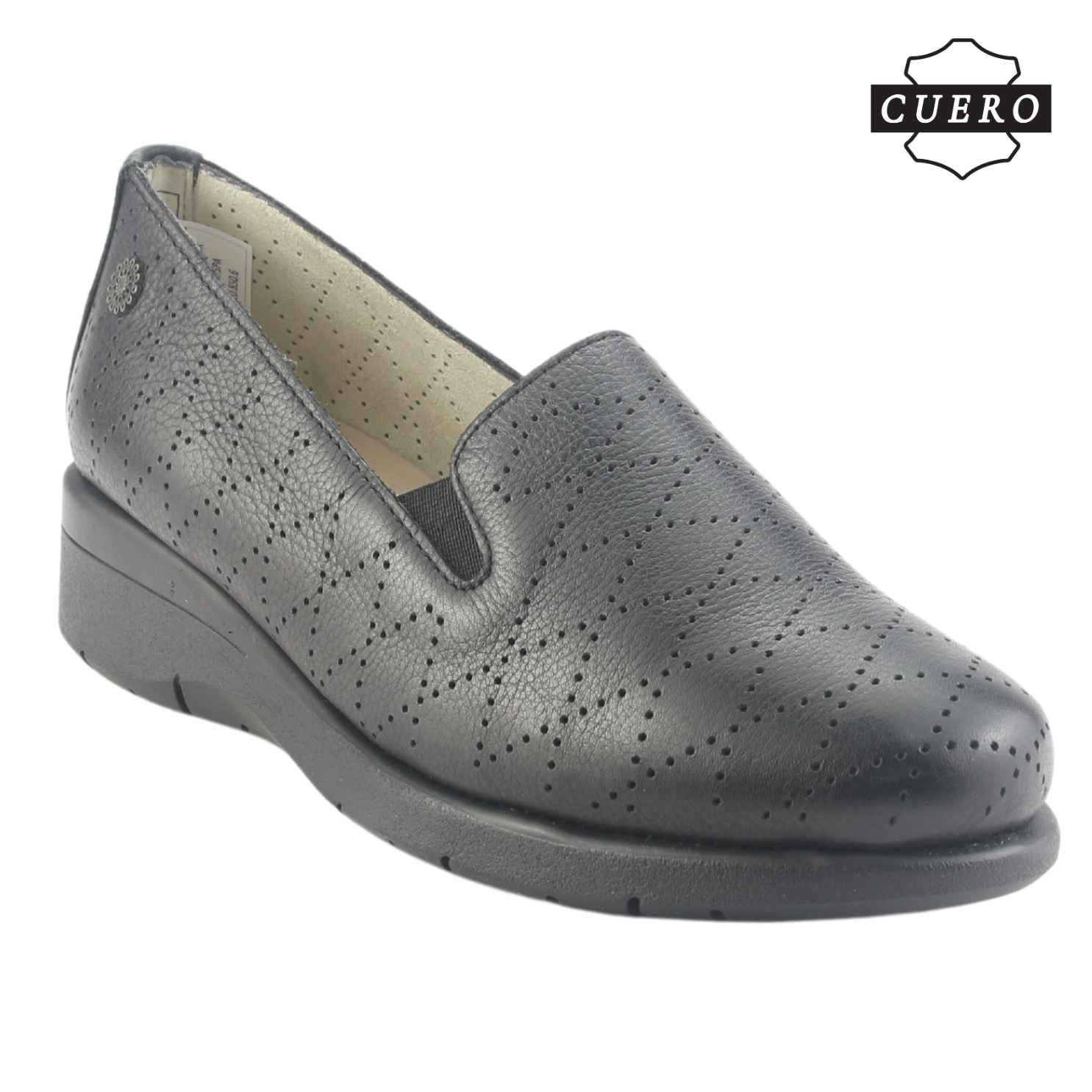 MOCASIN DE CUERO CHALADA MUJER CALA-2 NEGRO CASUAL - 4