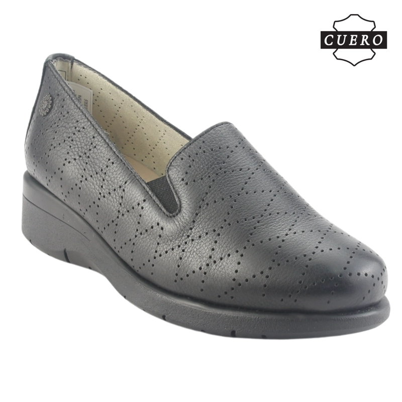 MOCASIN DE CUERO CHALADA MUJER CALA-2 NEGRO CASUAL - 4