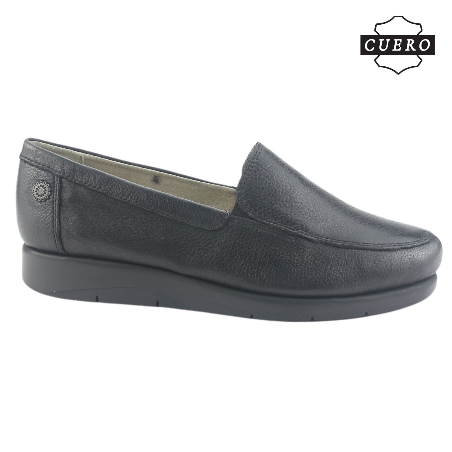 MOCASIN DE CUERO CHALADA MUJER CIRA-1 NEGRO CASUAL - 2