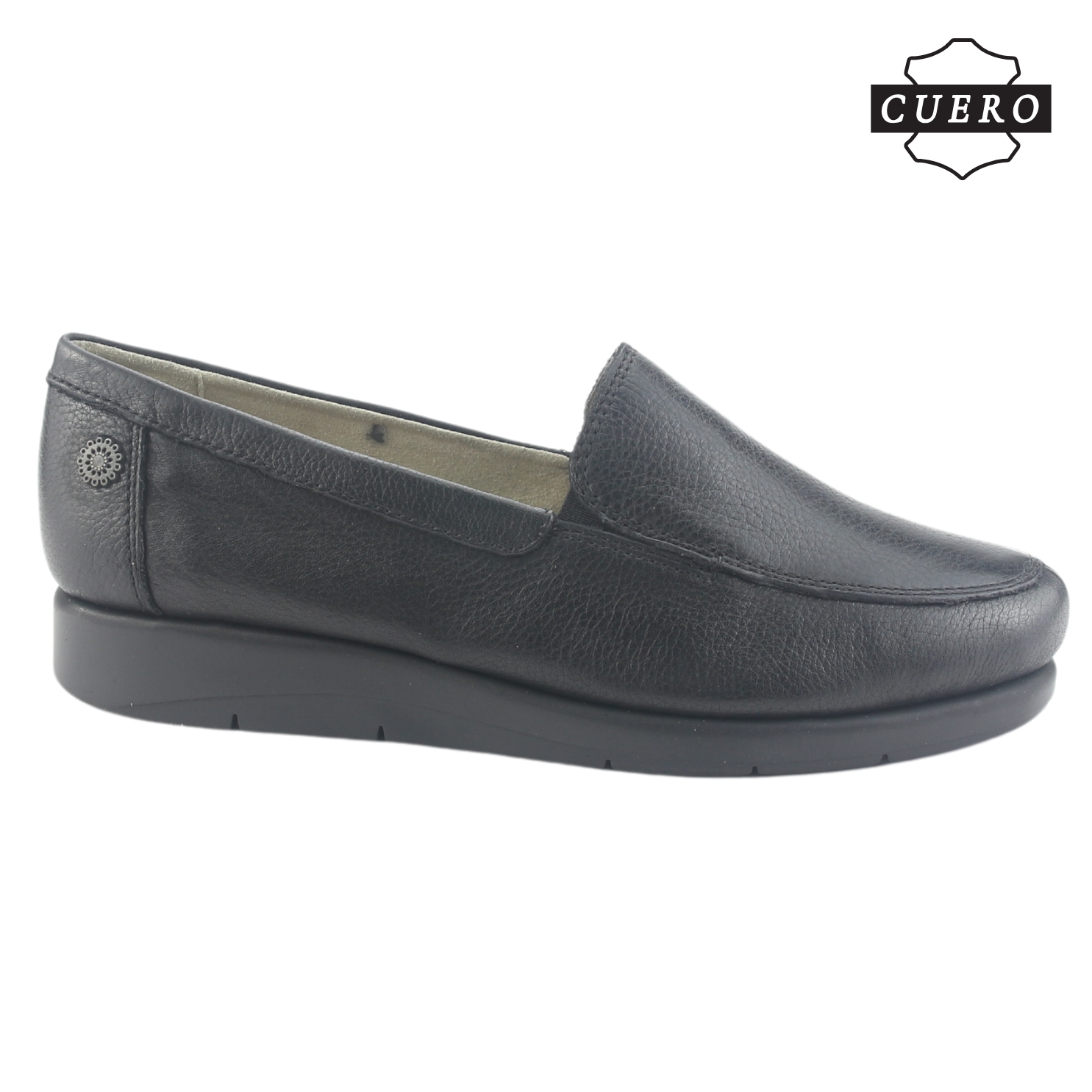 MOCASIN DE CUERO CHALADA MUJER CIRA-1 NEGRO CASUAL - 2