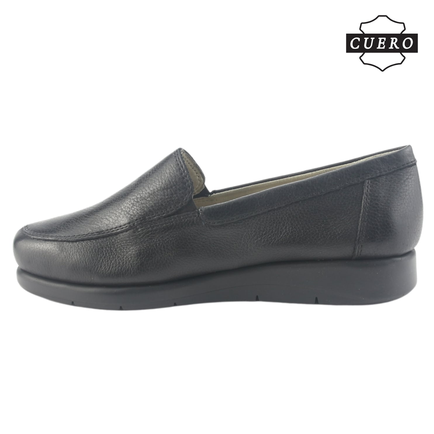 MOCASIN DE CUERO CHALADA MUJER CIRA-1 NEGRO CASUAL - 3