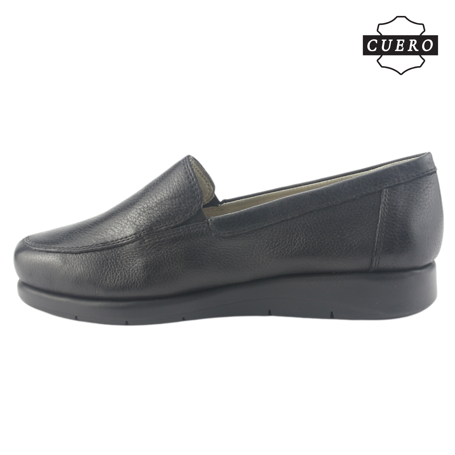 MOCASIN DE CUERO CHALADA MUJER CIRA-1 NEGRO CASUAL - 3