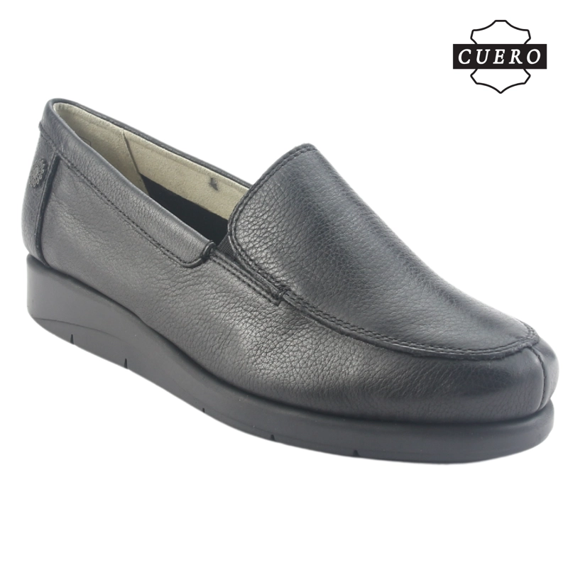 MOCASIN DE CUERO CHALADA MUJER CIRA-1 NEGRO CASUAL - 4