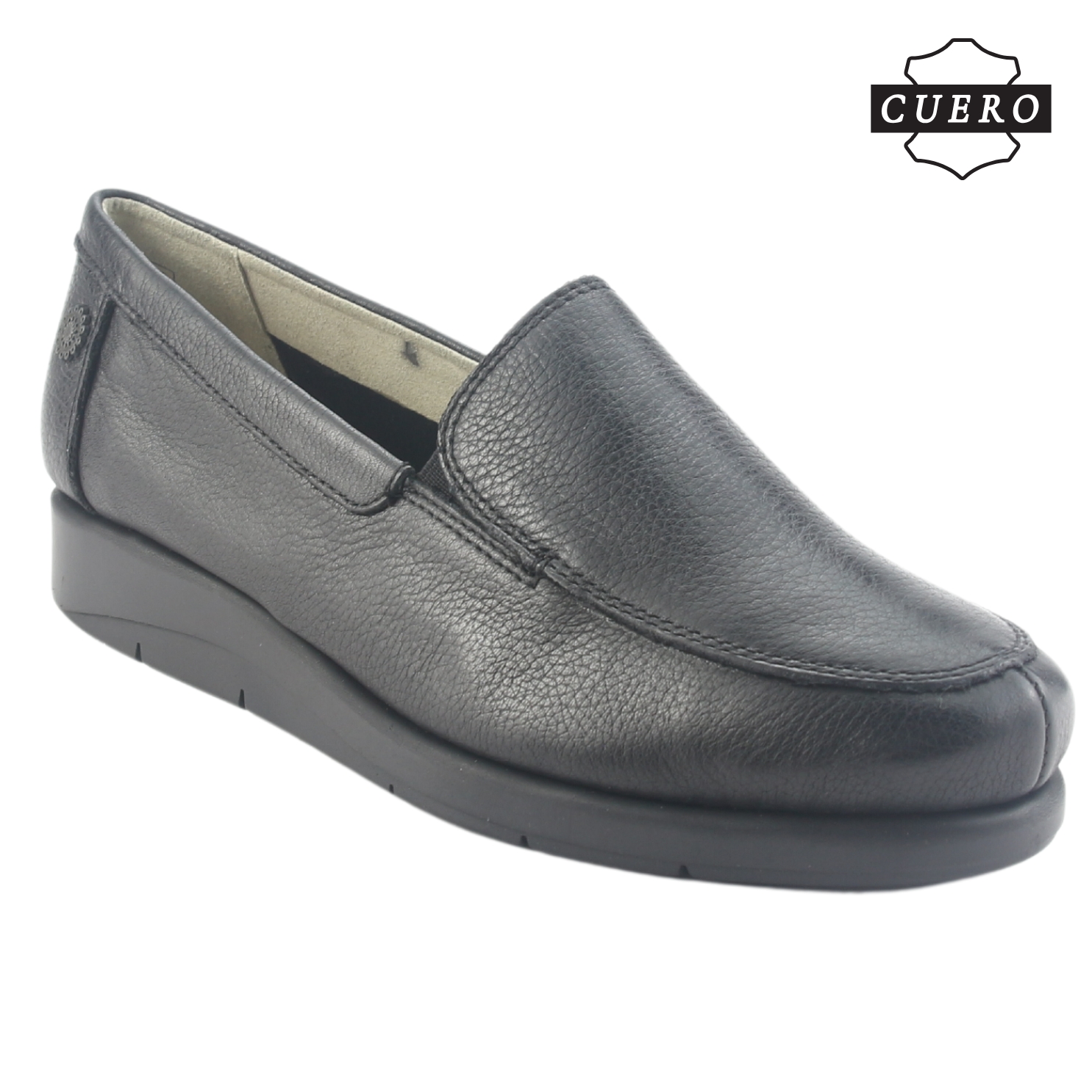 MOCASIN DE CUERO CHALADA MUJER CIRA-1 NEGRO CASUAL - 4