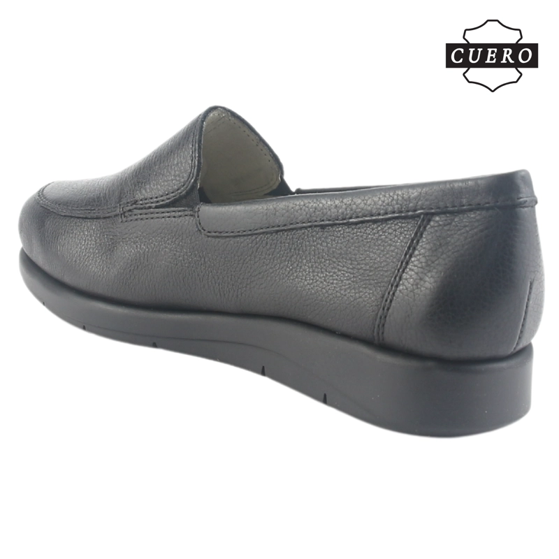 MOCASIN DE CUERO CHALADA MUJER CIRA-1 NEGRO CASUAL - 5