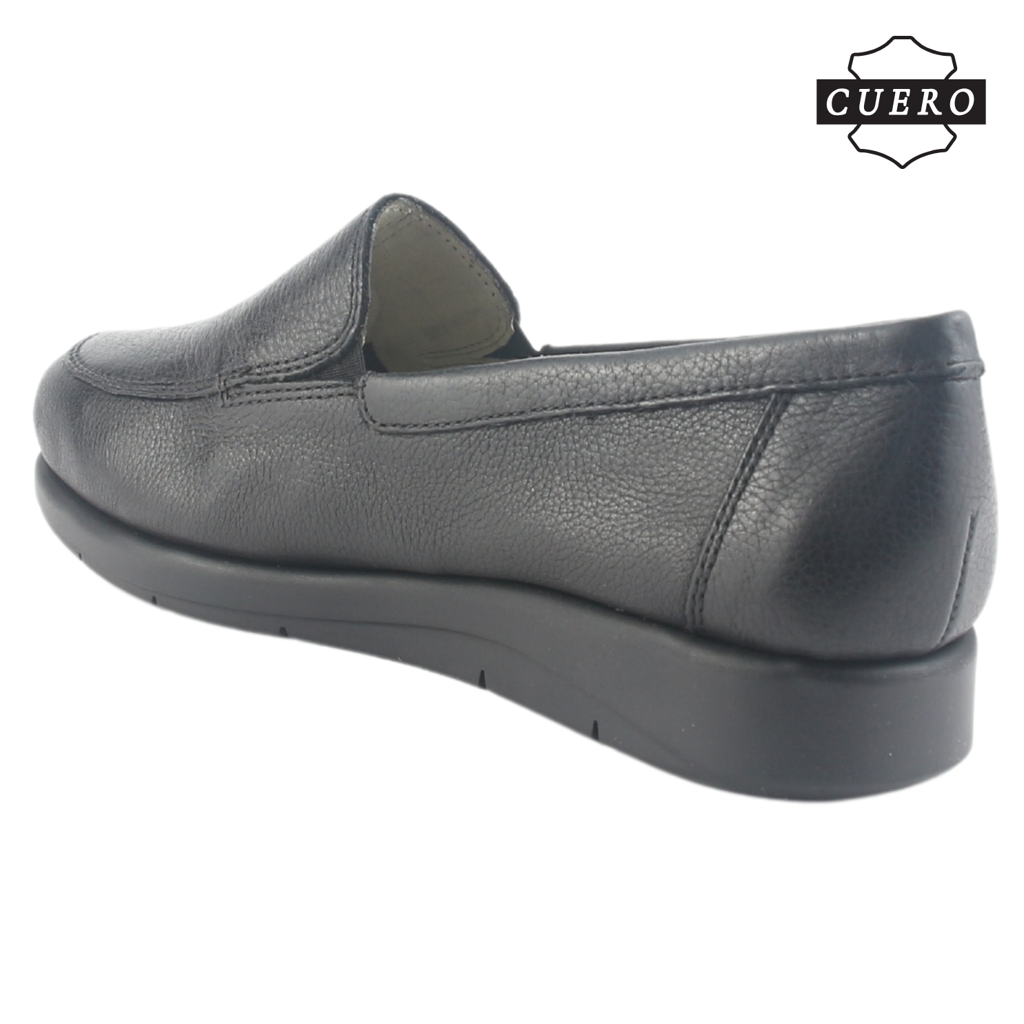 MOCASIN DE CUERO CHALADA MUJER CIRA-1 NEGRO CASUAL - 5