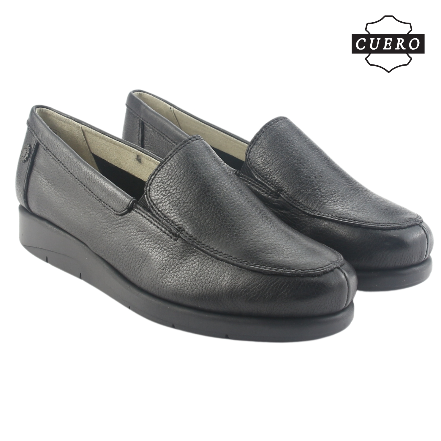 MOCASIN DE CUERO CHALADA MUJER CIRA-1 NEGRO CASUAL - 6