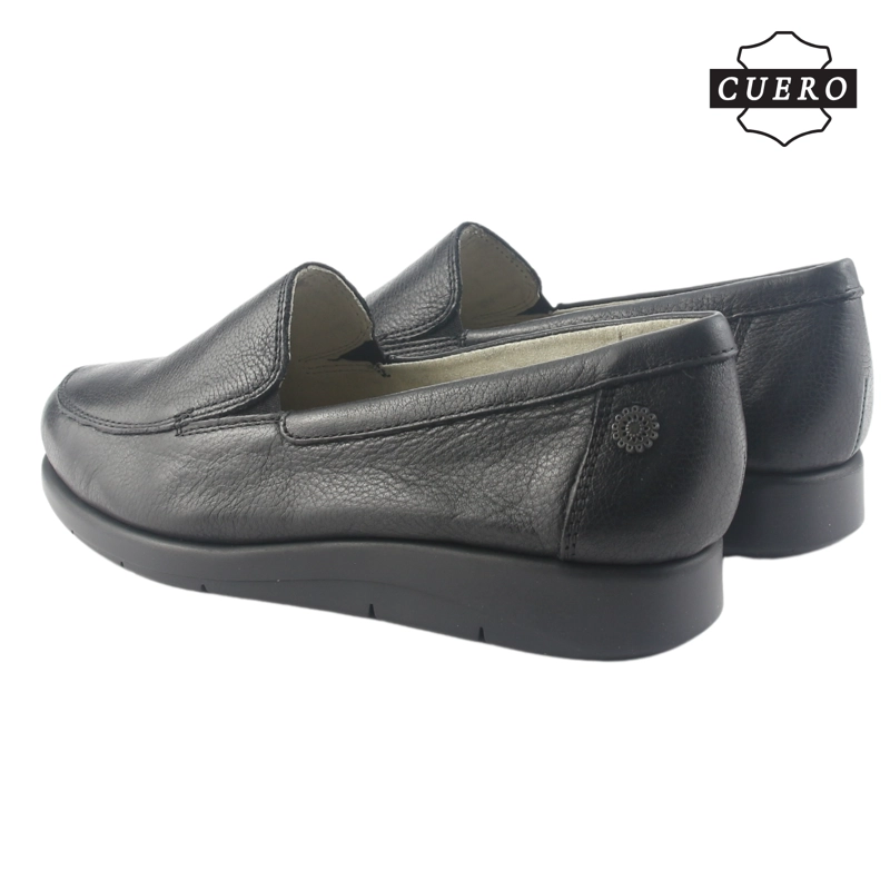 MOCASIN DE CUERO CHALADA MUJER CIRA-1 NEGRO CASUAL - 7