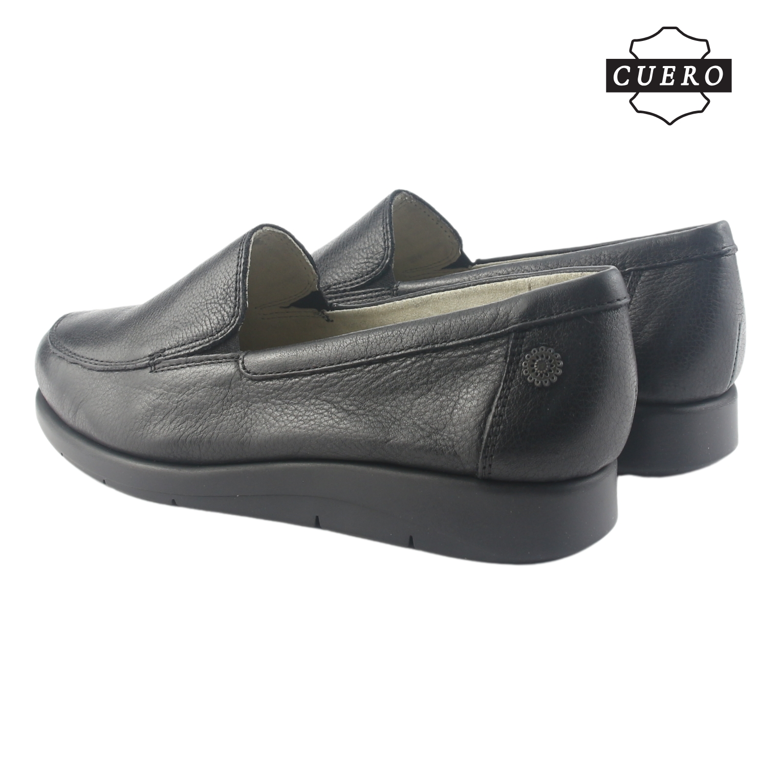 MOCASIN DE CUERO CHALADA MUJER CIRA-1 NEGRO CASUAL - 7