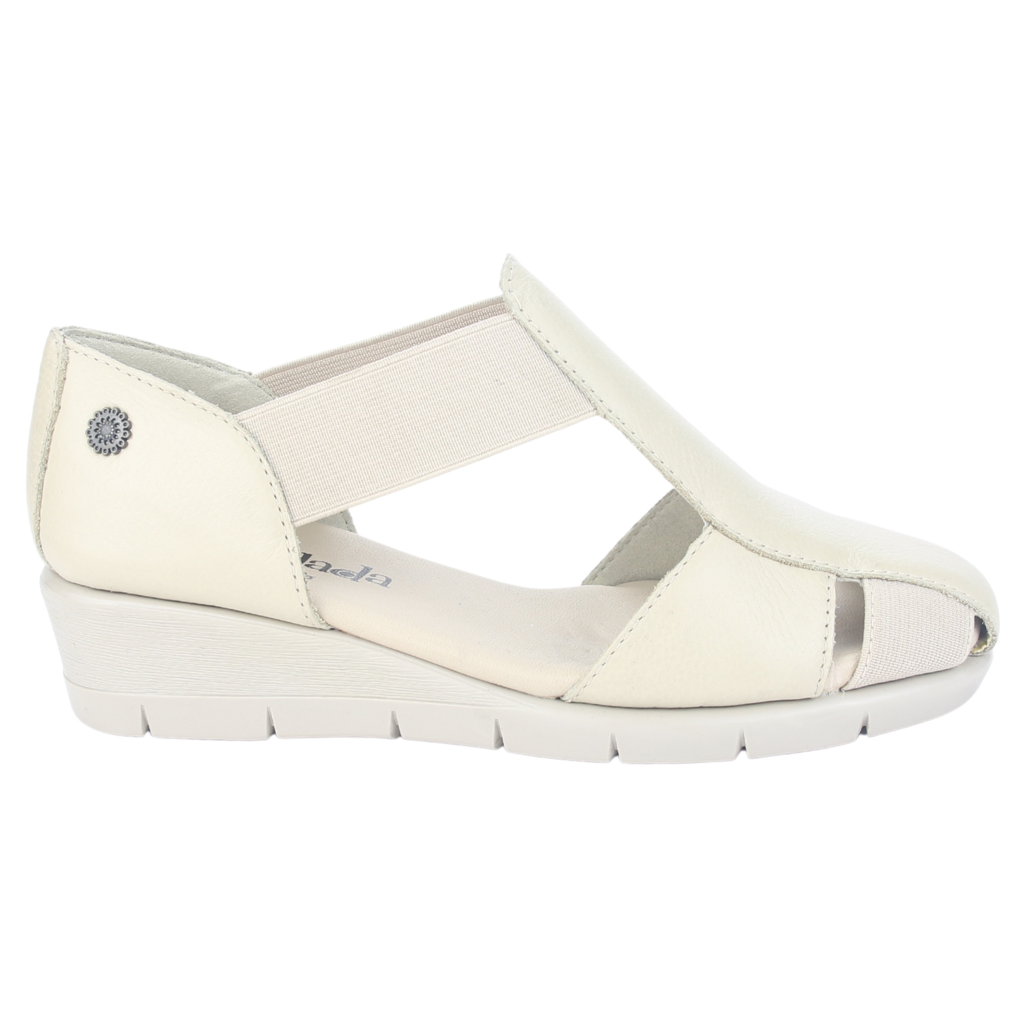 SANDALIA DE CUERO CHALADA MUJER CALAFATE-3 BEIGE CASUAL - 1
